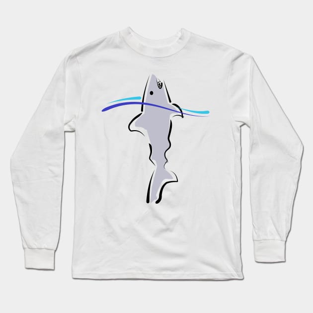 Shark Long Sleeve T-Shirt by evisionarts